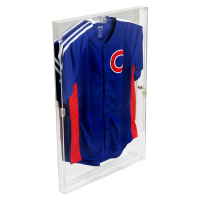 Tùy chỉnh Wall Mount rõ ràng Acrylic Jersey Hiển thị trường hợp Silk màn hình in ấn