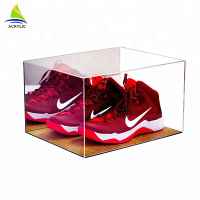 Hộp trình bày acrylic trong suốt rõ ràng hộp giày acrylic Plexiglass với nắp