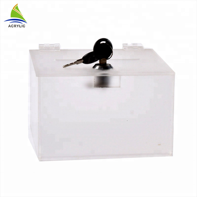 Bảng đầu rõ ràng trong suốt có thể khóa quỹ - Nâng cao Acrylic Donation Box