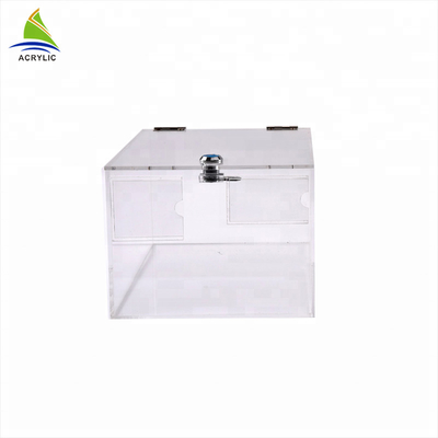 Bảng đầu rõ ràng trong suốt có thể khóa quỹ - Nâng cao Acrylic Donation Box