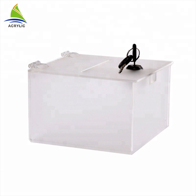 Bảng đầu rõ ràng trong suốt có thể khóa quỹ - Nâng cao Acrylic Donation Box