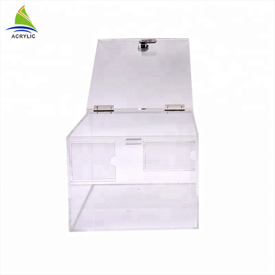 Bảng đầu rõ ràng trong suốt có thể khóa quỹ - Nâng cao Acrylic Donation Box