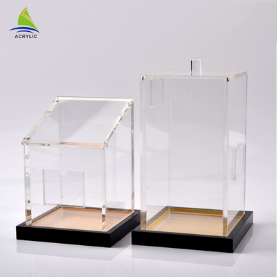 Countertop nhỏ Acrylic Hiển thị lưu trữ hộp mịn bề mặt màn hình lụa in ấn