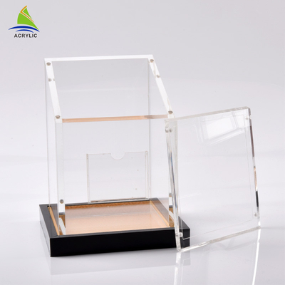 Countertop nhỏ Acrylic Hiển thị lưu trữ hộp mịn bề mặt màn hình lụa in ấn