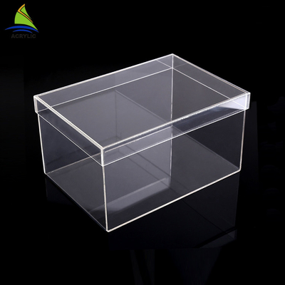 Showcase Clear Acrylic lưu trữ Box, Custom Acrylic giày Box Display khắc Logo