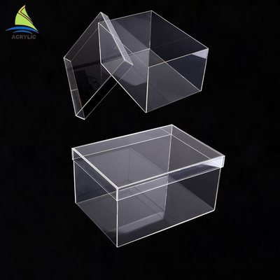 Showcase Clear Acrylic lưu trữ Box, Custom Acrylic giày Box Display khắc Logo