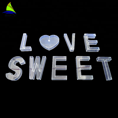 Rõ ràng Acrylic hoa hồng hộp tùy chỉnh độ dày với &quot;Love Sweet&quot; Thư