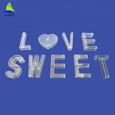 Rõ ràng Acrylic hoa hồng hộp tùy chỉnh độ dày với &quot;Love Sweet&quot; Thư