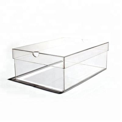 Tuỳ chỉnh Acrylic giày hộp Acrylic Square Container Crystal đánh bóng bề mặt điều trị