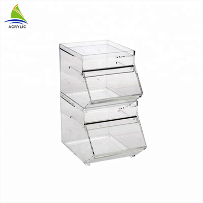 Thực phẩm lớp Acrylic kẹo Hiển thị Stackable Thiết kế hiện đại rõ ràng Acrylic kẹo Cube Box