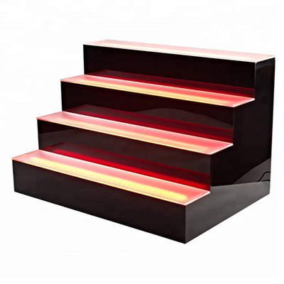 Minh bạch Led Chai Hiển Thị 3 Tier Bước Led Rượu Vang Đứng Led Giữ Chai Ánh Sáng