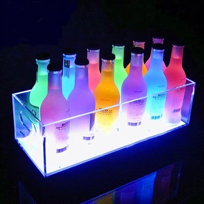 Thiết kế hiện đại rõ ràng Led Chai Display Led Acrylic Wine Bottle Display Rack