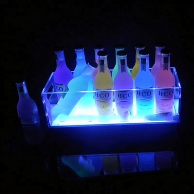 Thiết kế hiện đại rõ ràng Led Chai Display Led Acrylic Wine Bottle Display Rack