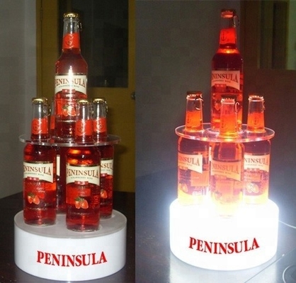 Thiết kế hiện đại rõ ràng Led Chai Display Led Acrylic Wine Bottle Display Rack