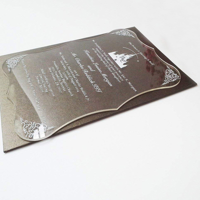 Rõ ràng acrylic hiển thị khung màu đen tùy chỉnh acrylic thiệp mời đám cưới
