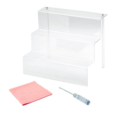 Cao rõ ràng minh bạch Acrylic Tầng Hiển thị Stands 3 Bước Acrylic Hiển thị