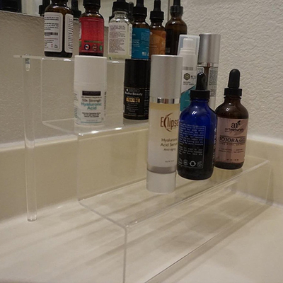 Cao rõ ràng minh bạch Acrylic Tầng Hiển thị Stands 3 Bước Acrylic Hiển thị