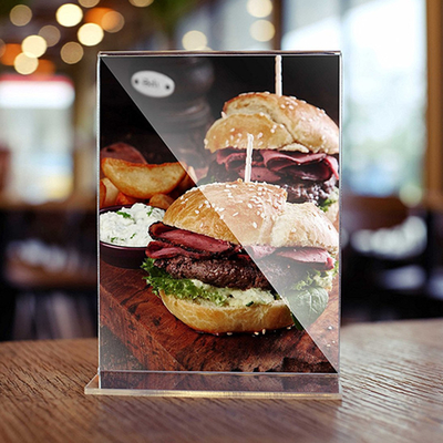 Tabletop Acrylic Bảng Tent Acrylic Bảng Menu Chủ Đứng Pha Lê Đánh Bóng