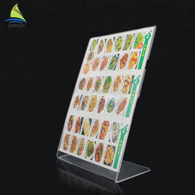 Tùy chỉnh rõ ràng Acrylic Slanted thiết kế trình đơn giữ acrylic Đăng