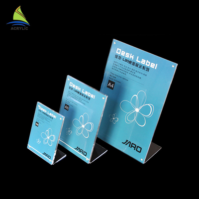 Chất Lượng cao Khung Cuộc Sống Nguyên Chất Acrylic L Shape Đăng Display Chủ