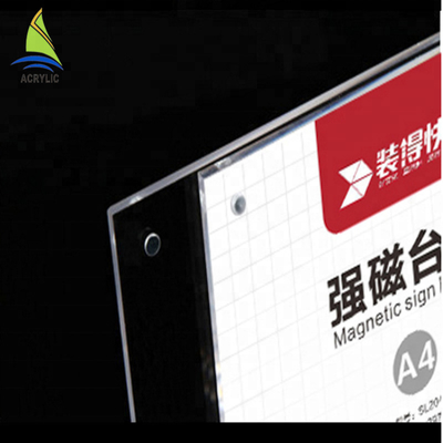 Top Level Acrylic Đăng Display Chủ Anodized Magnet Đăng Acrylic Display Card
