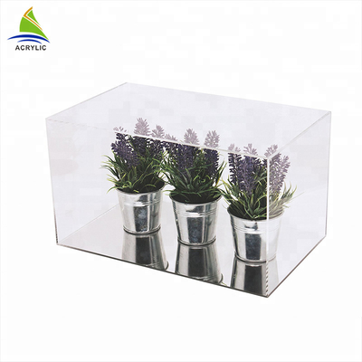 Rõ ràng Acrylic bàn trưng bày trường hợp phong cách đơn giản màu đen trên và dưới rõ ràng tùy chỉnh hộp acrylic