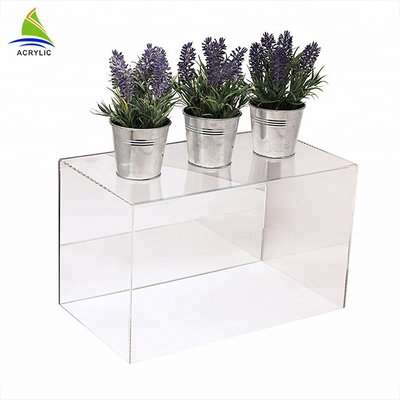 Rõ ràng Acrylic bàn trưng bày trường hợp phong cách đơn giản màu đen trên và dưới rõ ràng tùy chỉnh hộp acrylic