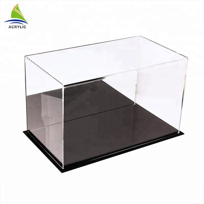 Rõ ràng Acrylic bàn trưng bày trường hợp phong cách đơn giản màu đen trên và dưới rõ ràng tùy chỉnh hộp acrylic