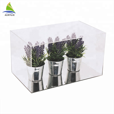Rõ ràng Acrylic bàn trưng bày trường hợp phong cách đơn giản màu đen trên và dưới rõ ràng tùy chỉnh hộp acrylic