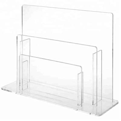 Elegant Acrylic Brochure Đứng Rõ ràng Acrylic Hiển thị Tạp chí Rack Thiết kế đơn giản