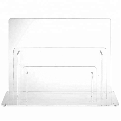 Elegant Acrylic Brochure Đứng Rõ ràng Acrylic Hiển thị Tạp chí Rack Thiết kế đơn giản