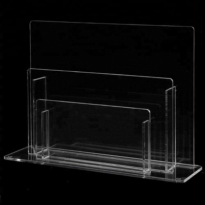 Elegant Acrylic Brochure Đứng Rõ ràng Acrylic Hiển thị Tạp chí Rack Thiết kế đơn giản