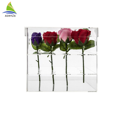 Tùy chỉnh thiết kế Acrylic lưu trữ hộp hiển thị rõ ràng vuông acrylic hộp hoa