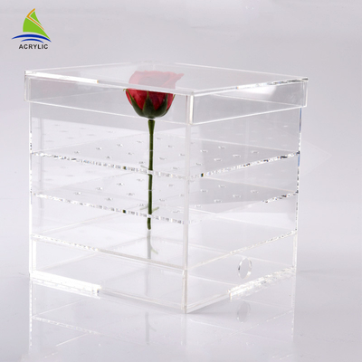 Tùy chỉnh thiết kế Acrylic lưu trữ hộp hiển thị rõ ràng vuông acrylic hộp hoa