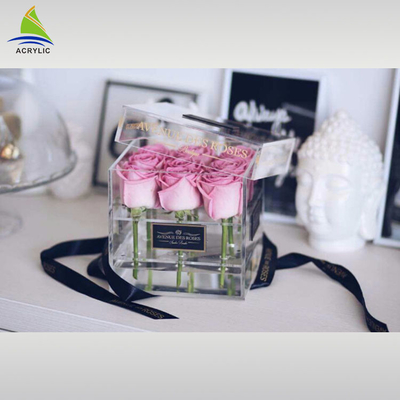 Không thấm nước rõ ràng Square Bao bì quà tặng Luxury Acrylic hoa bao bì sản phẩm hộp