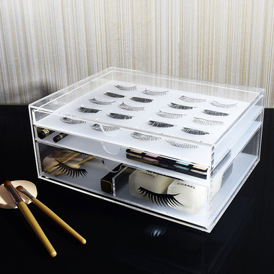Thanh lịch 3 lưới tổ chức lông mi acrylic, hộp lông mi Plexiglass cho công cụ trang điểm lưu trữ