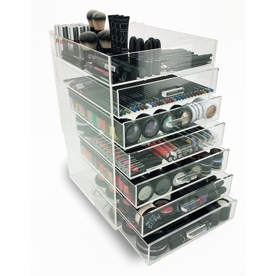 Hộp trưng bày acrylic trang điểm 7 tầng có ngăn kéo để mua sắm