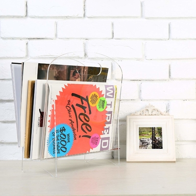 Đơn giản hiện đại rõ ràng giữ chủ tạp chí acrylic Hiển thị đứng / tập tin lưu trữ thư mục lưu trữ tổ chức