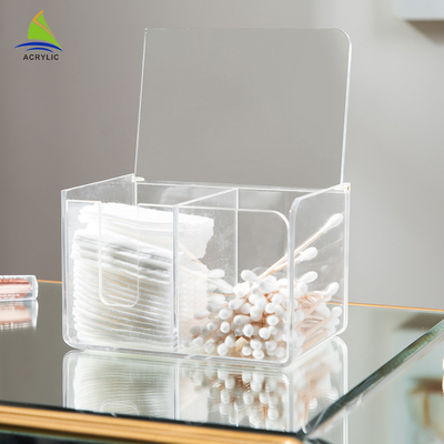 Miếng dán tăm bông gia dụng acrylic / Hộp đựng tăm bông bằng nhựa