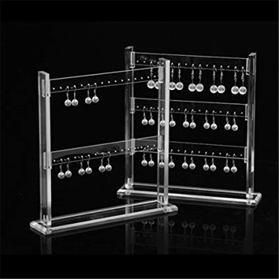 Clear Acrylic 3 Cấp Trang sức Tổ chức Bông tai Hiển thị Stands