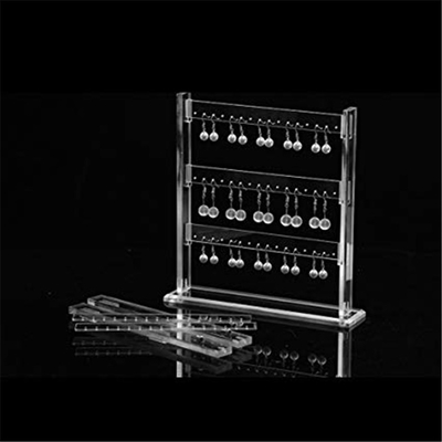 Clear Acrylic 3 Cấp Trang sức Tổ chức Bông tai Hiển thị Stands