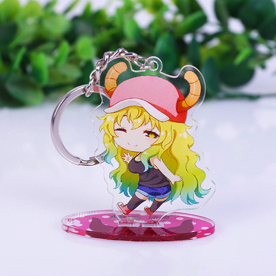 Mặt bàn acrylic tùy chỉnh Hiển thị trường hợp Standee Anime Hình In Keychain Keychain