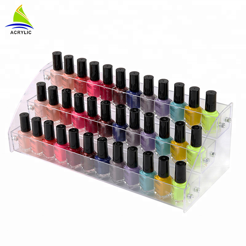 Tầng Acrylic Hiển Thị Mỹ Phẩm Chất Liệu Acrylic Nail Polish Chai Đứng Chủ Mỹ Phẩm Organizer