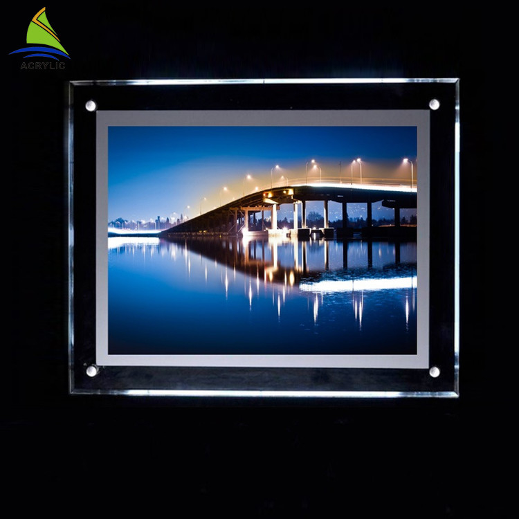 Hộp đèn Led acrylic trang trí rõ ràng 4x6 4x5 5x7 Khung ảnh acrylic