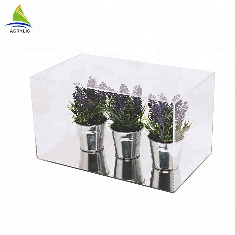 Rõ ràng Acrylic bàn trưng bày trường hợp phong cách đơn giản màu đen trên và dưới rõ ràng tùy chỉnh hộp acrylic