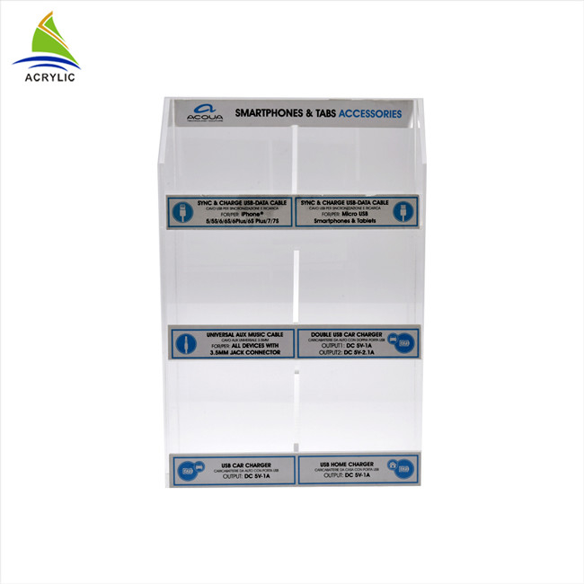 Có độ bóng cao Acrylic Hiển thị cửa hàng Điện thoại di động Acrylic Phụ kiện Hiển thị 3mm Độ dày
